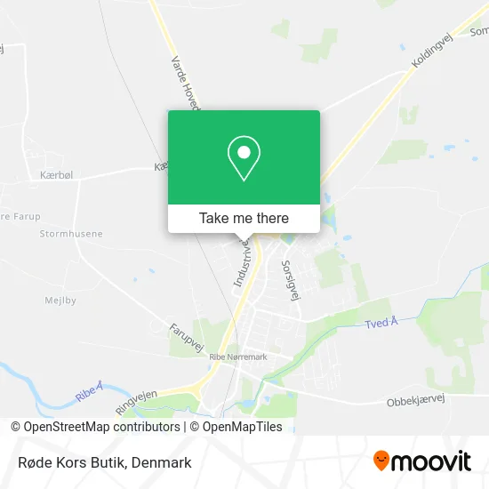 Røde Kors Butik map