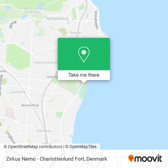 Zirkus Nemo - Charlottenlund Fort map