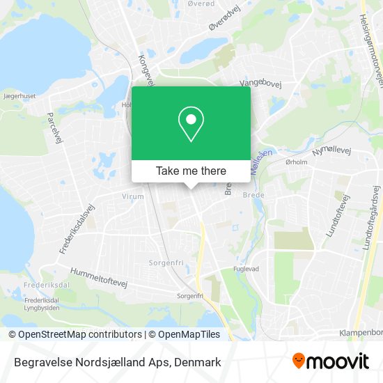 Begravelse Nordsjælland Aps map