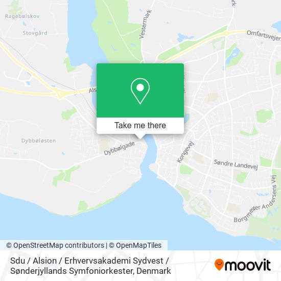 Sdu / Alsion / Erhvervsakademi Sydvest / Sønderjyllands Symfoniorkester map
