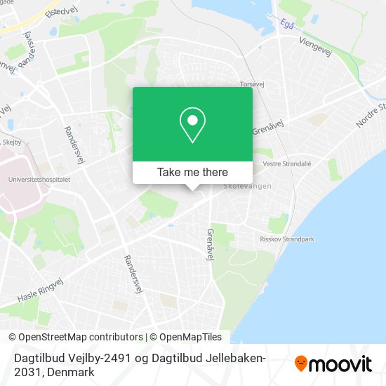 Dagtilbud Vejlby-2491 og Dagtilbud Jellebaken-2031 map