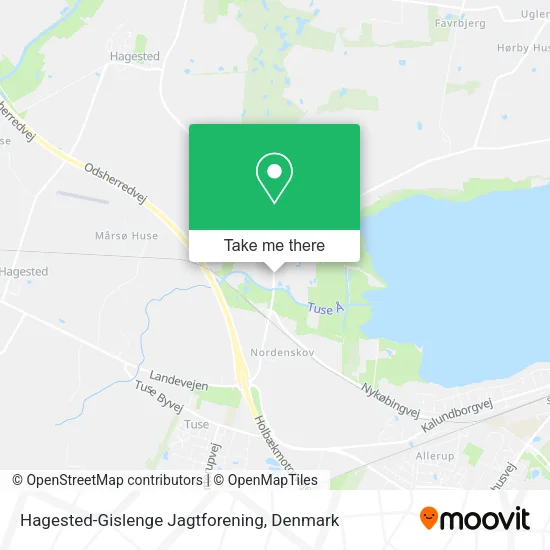 Hagested-Gislenge Jagtforening map