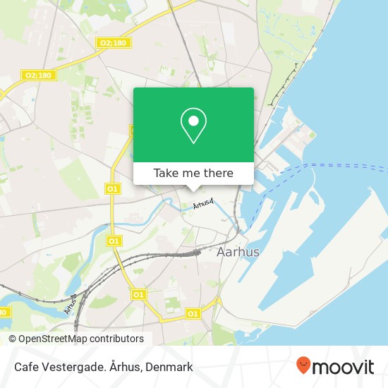 Cafe Vestergade. Århus map