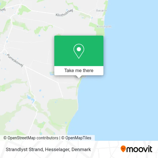 Strandlyst Strand, Hesselager map