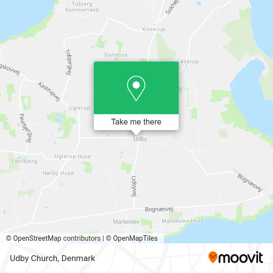Udby Church map