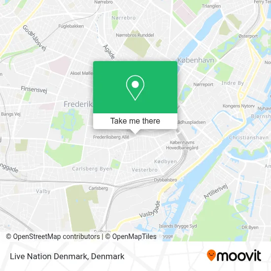 Live Nation Denmark map