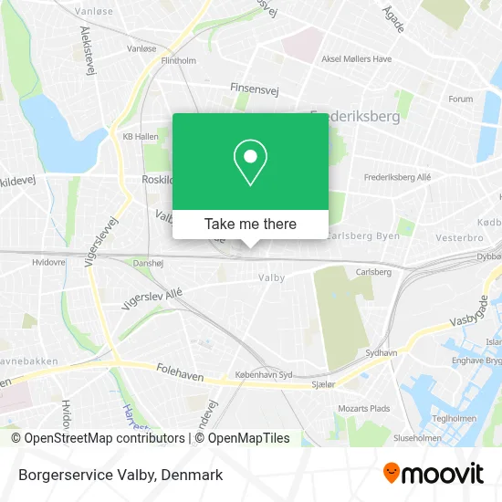 Borgerservice Valby map
