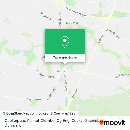Cockerpets, Kennel, Clumber Og Eng. Cocker Spaniel map