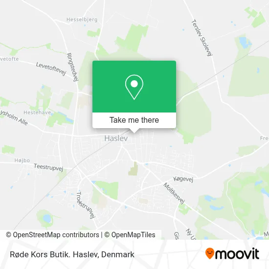 Røde Kors Butik. Haslev map