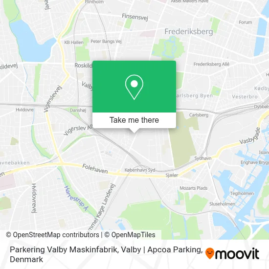 Parkering Valby Maskinfabrik, Valby | Apcoa Parking map