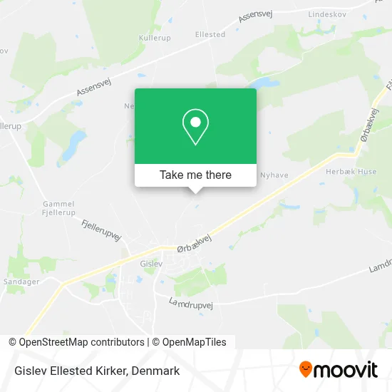 Gislev Ellested Kirker map