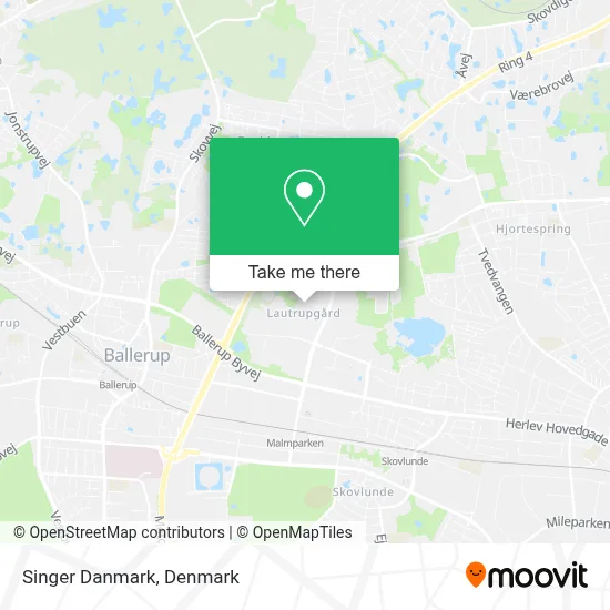 Singer Danmark map