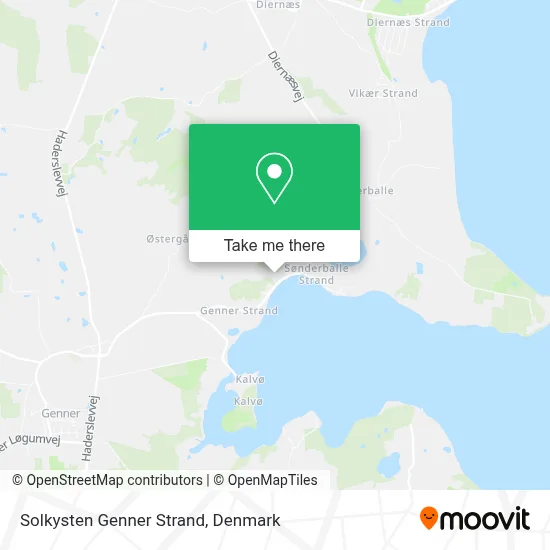 Solkysten Genner Strand map