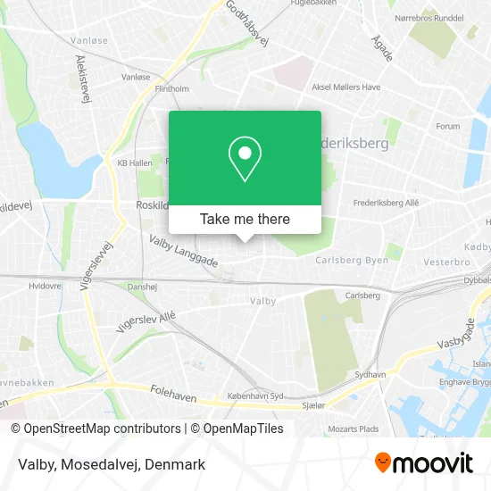 Valby, Mosedalvej map