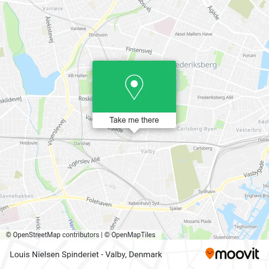 Louis Nielsen Spinderiet - Valby map