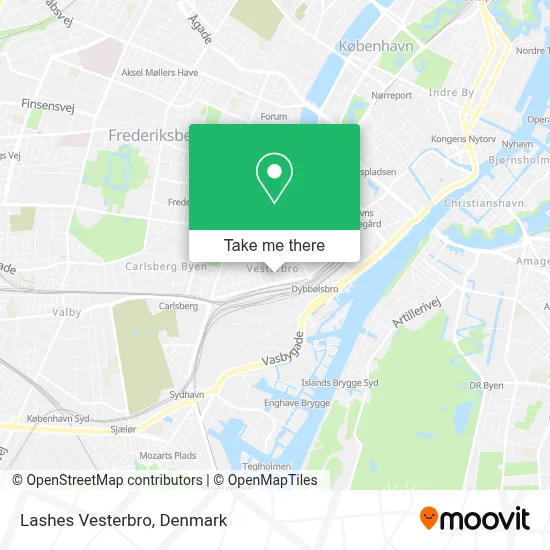 Lashes Vesterbro map