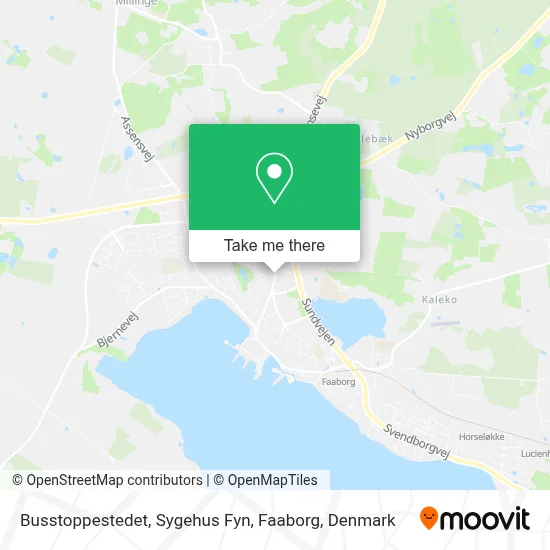 Busstoppestedet, Sygehus Fyn, Faaborg map