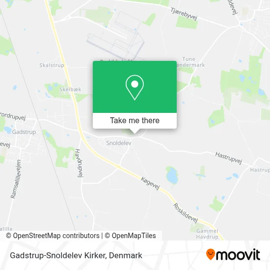 Gadstrup-Snoldelev Kirker map