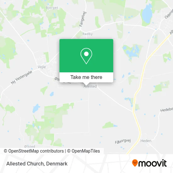 Allested Church map
