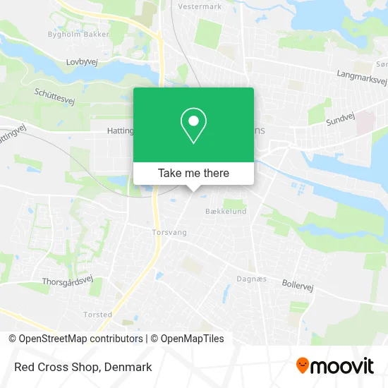 Røde Kors Butik map