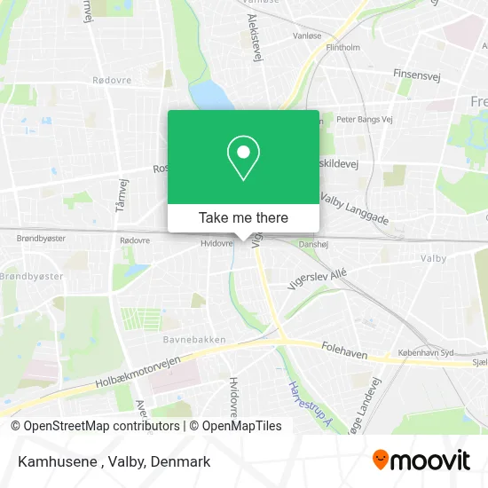 Kamhusene , Valby map