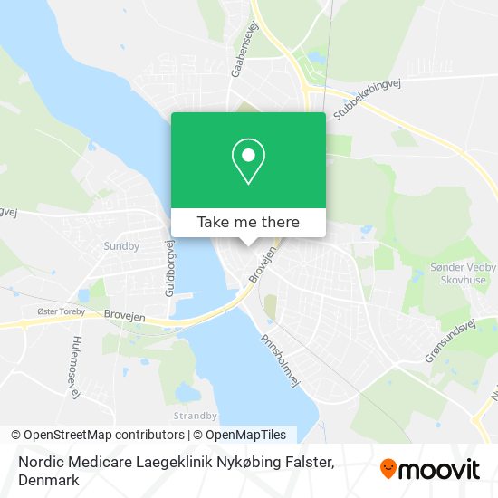 How to get Medicare Laegeklinik Nykøbing Falster in Guldborgsund by Bus or