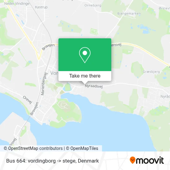 Bus 664: vordingborg -> stege map