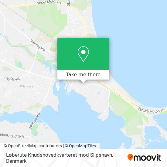 Løberute Knudshovedkvarteret mod Slipshavn map