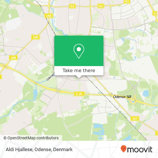 Aldi Hjallese, Odense map