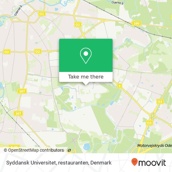 Syddansk Universitet, restauranten map