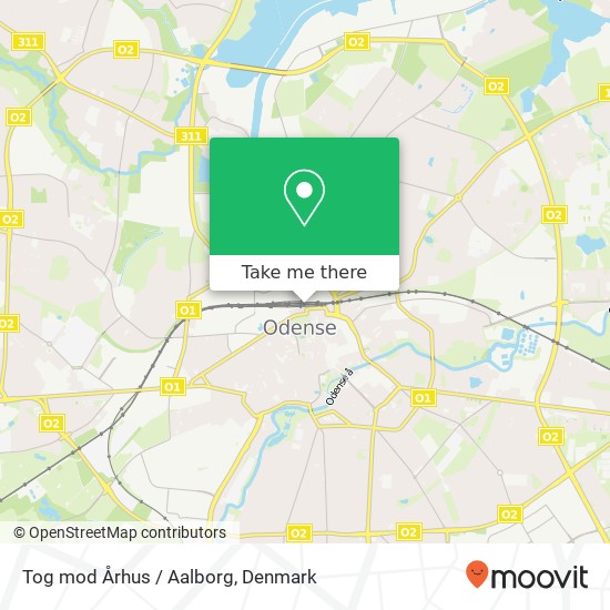Tog mod Århus / Aalborg map