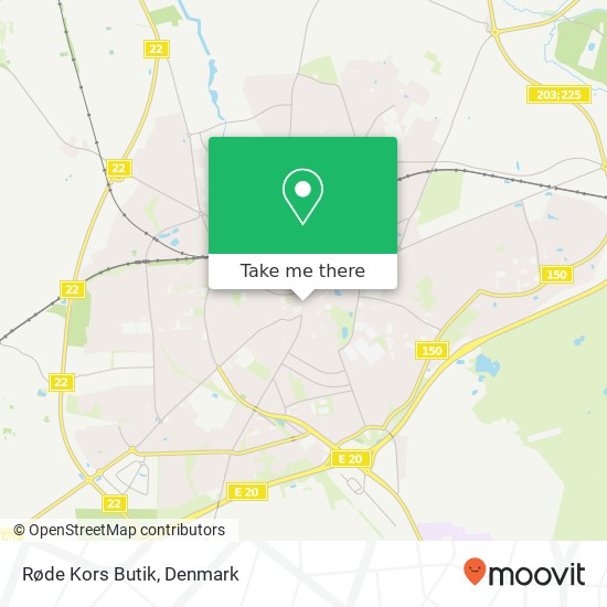 Røde Kors Butik map