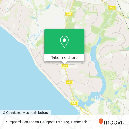 Burgaard-Sørensen Peugeot Esbjerg map