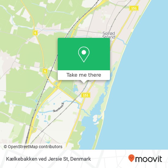 Kælkebakken ved Jersie St kort