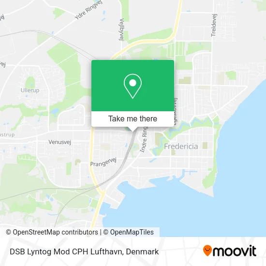 DSB Lyntog Mod CPH Lufthavn map