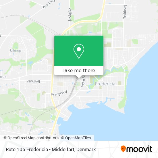 Rute 105 Fredericia - Middelfart map