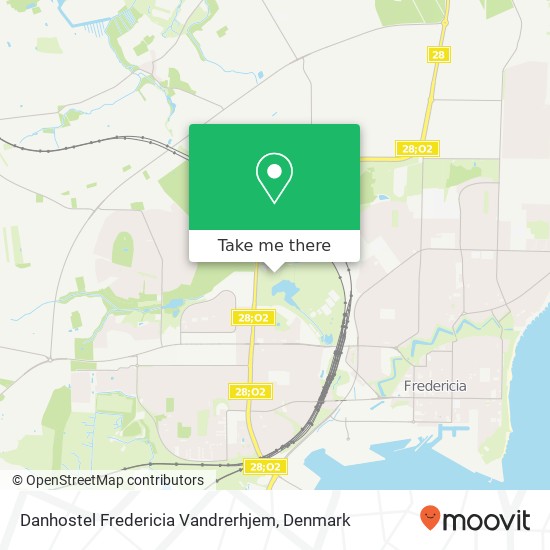 Danhostel Fredericia Vandrerhjem map