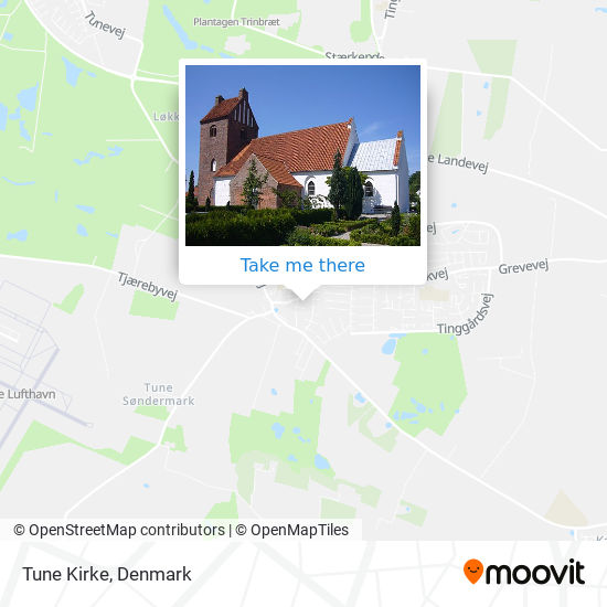 Tune Kirke map