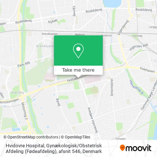 Hvidovre Hospital, Gynækologisk / Obstetrisk Afdeling (Fødeafdeling), afsnit 546 map
