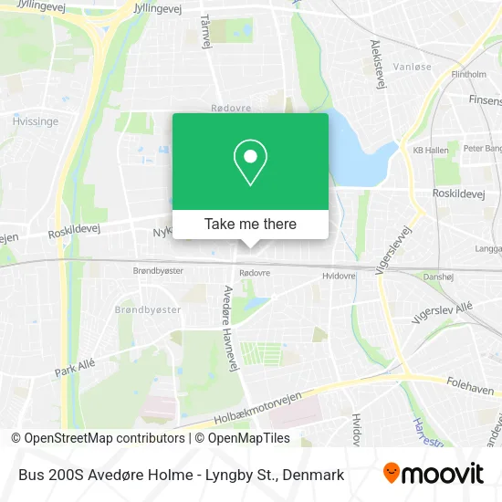 Bus 200S Avedøre Holme - Lyngby St. map