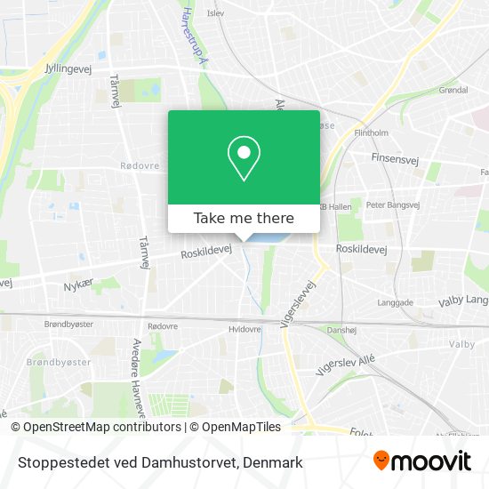 Stoppestedet ved Damhustorvet map