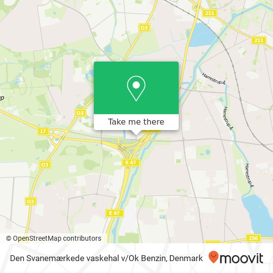 Den Svanemærkede vaskehal v / Ok Benzin map