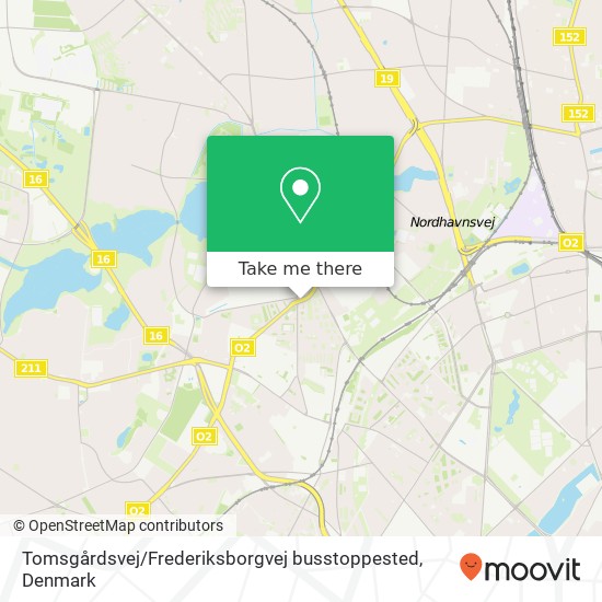 Tomsgårdsvej / Frederiksborgvej busstoppested map