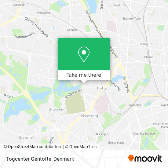 Togcenter Gentofte map
