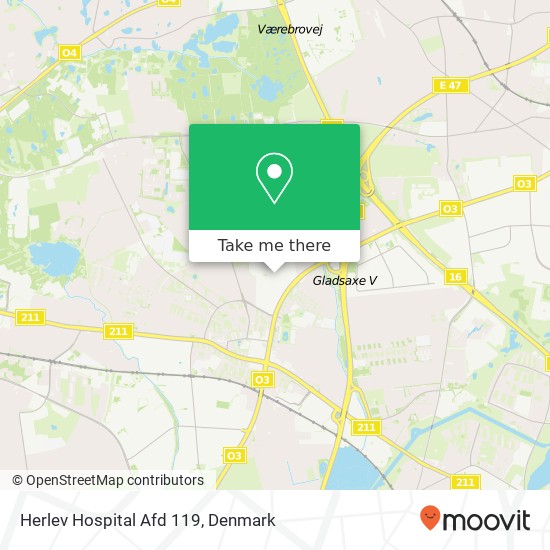 Herlev Hospital Afd 119 map