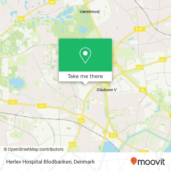 Herlev Hospital Blodbanken map