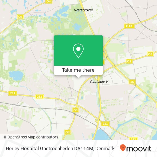 Herlev Hospital Gastroenheden DA114M map