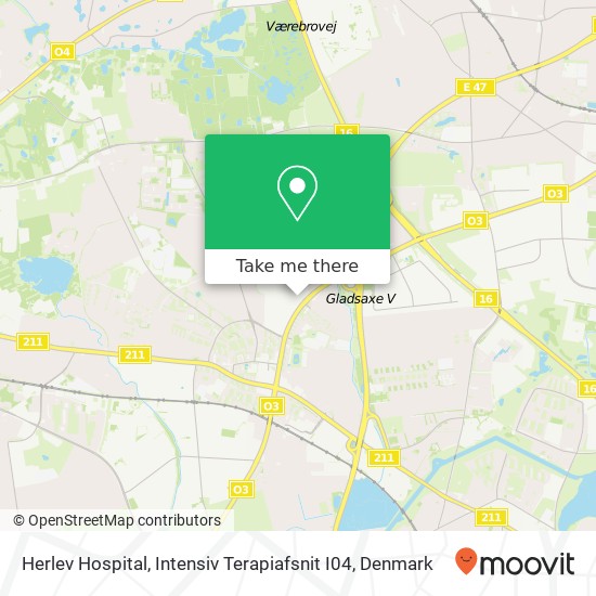 Herlev Hospital, Intensiv Terapiafsnit I04 map