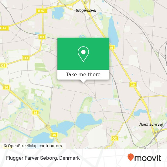 Flügger Farver Søborg map