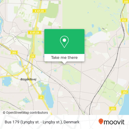 Bus 179 (Lyngby st. - Lyngby st.) map